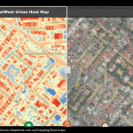 Rowley Reserve, Francis Ridley Crescent, Brompton - aerial and heat map side-by-side