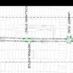 Ninth Avenue, Joslin & St Peters - plan view of Ninth Avenue raingarden locations. Source: JPE Design Studio