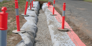 Infiltration system with gravel. Doncaster Avenue, Colonel Light Gardens - infiltration system. Image: City of Mitcham